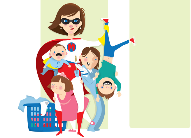 super-mom-kids-illustration-laundry-basket